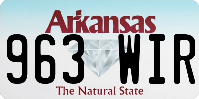 AR license plate 963WIR