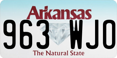 AR license plate 963WJO