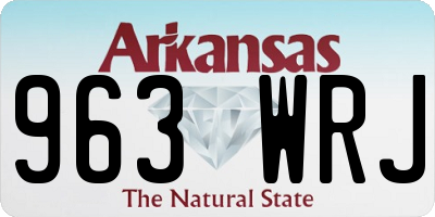 AR license plate 963WRJ