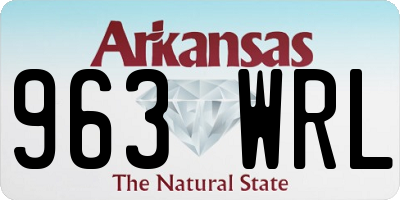 AR license plate 963WRL