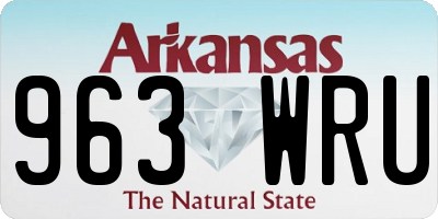 AR license plate 963WRU