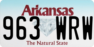 AR license plate 963WRW