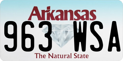 AR license plate 963WSA