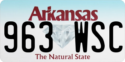 AR license plate 963WSC