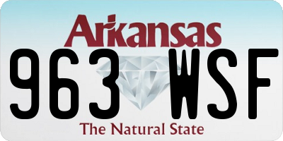 AR license plate 963WSF