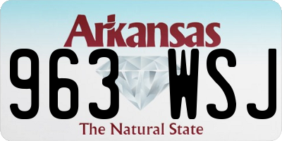 AR license plate 963WSJ