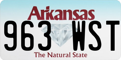 AR license plate 963WST