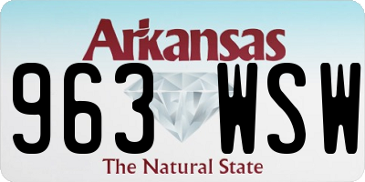 AR license plate 963WSW