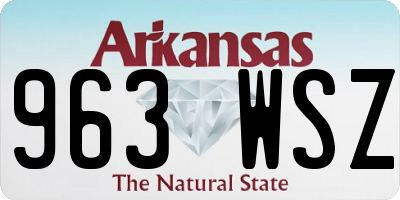 AR license plate 963WSZ