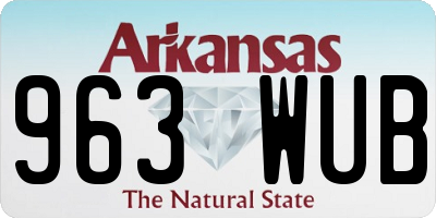 AR license plate 963WUB