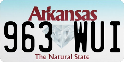 AR license plate 963WUI