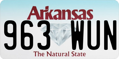 AR license plate 963WUN
