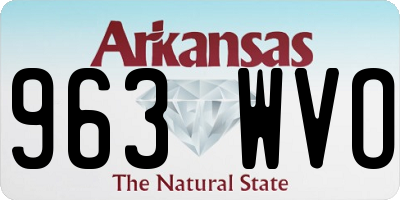 AR license plate 963WVO