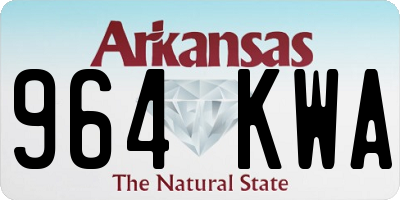 AR license plate 964KWA