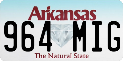 AR license plate 964MIG