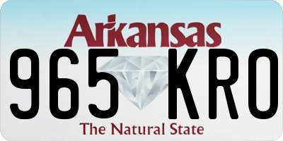 AR license plate 965KRO