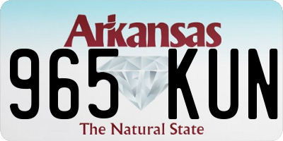 AR license plate 965KUN