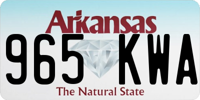 AR license plate 965KWA
