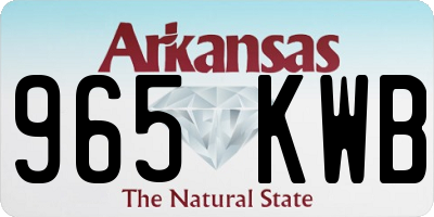 AR license plate 965KWB