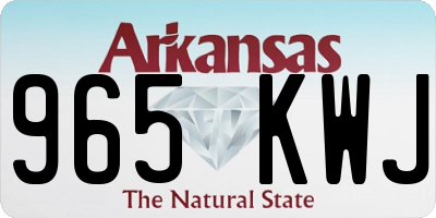 AR license plate 965KWJ