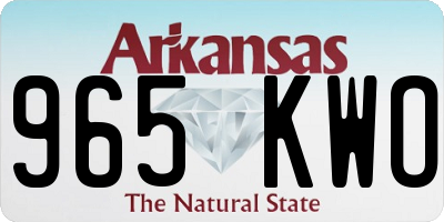 AR license plate 965KWO