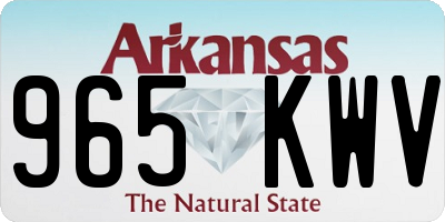 AR license plate 965KWV