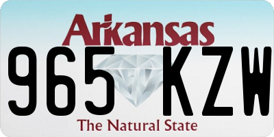 AR license plate 965KZW