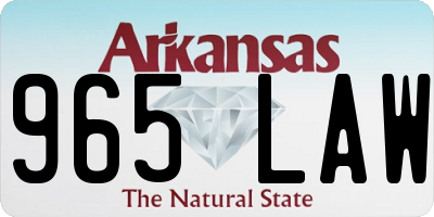 AR license plate 965LAW