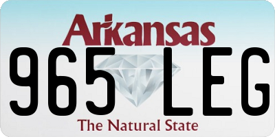 AR license plate 965LEG