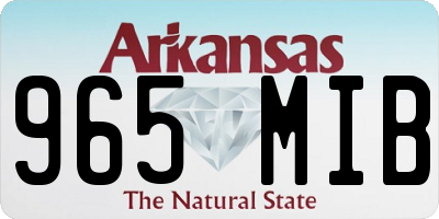 AR license plate 965MIB