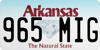 AR license plate 965MIG