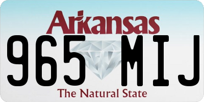 AR license plate 965MIJ