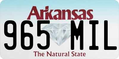 AR license plate 965MIL