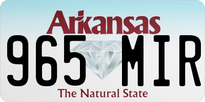 AR license plate 965MIR