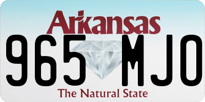AR license plate 965MJO