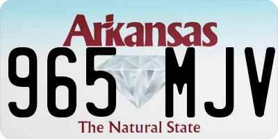 AR license plate 965MJV