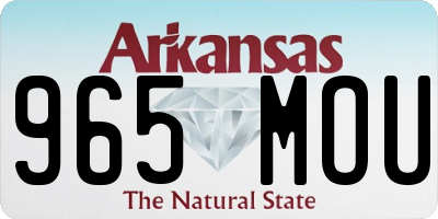 AR license plate 965MOU