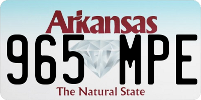 AR license plate 965MPE