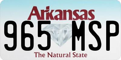 AR license plate 965MSP