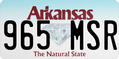 AR license plate 965MSR
