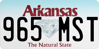 AR license plate 965MST