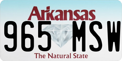 AR license plate 965MSW