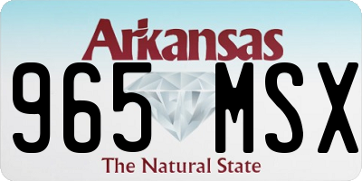 AR license plate 965MSX