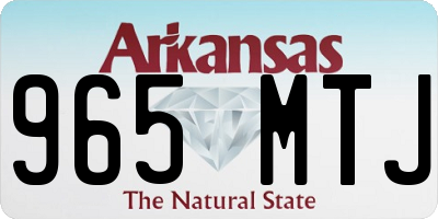 AR license plate 965MTJ