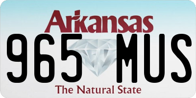 AR license plate 965MUS