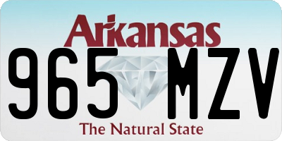 AR license plate 965MZV