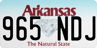 AR license plate 965NDJ