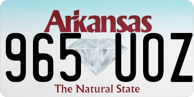 AR license plate 965UOZ