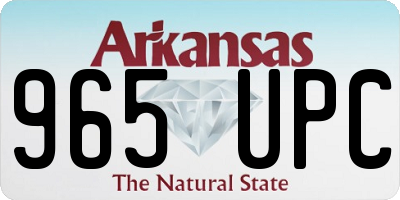 AR license plate 965UPC