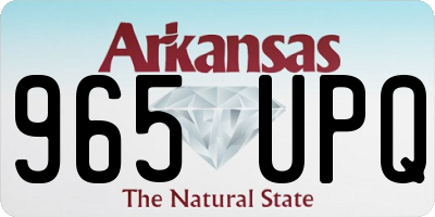 AR license plate 965UPQ